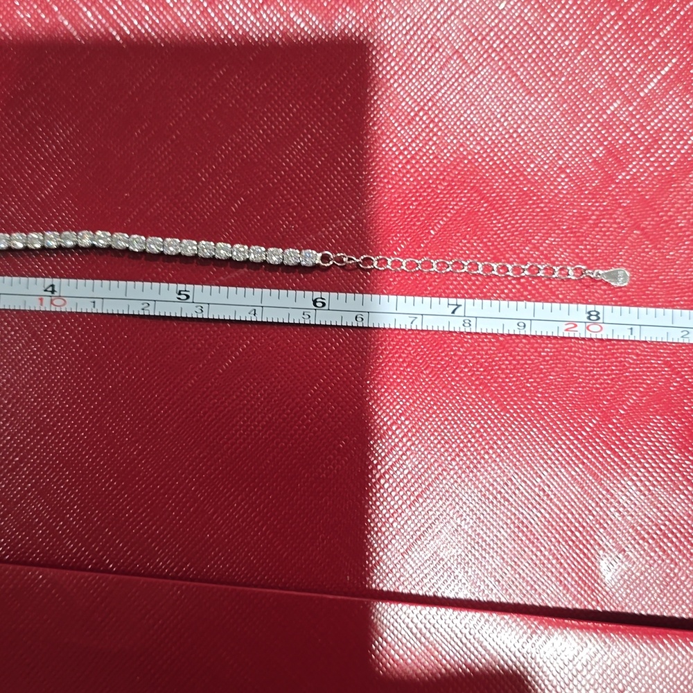 Silver Moissanite Bracelet Adjustable NWT GIFTABLE - Picture 8 of 9